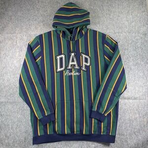 GAP‎ Dapper Dan Hoodie Sweatshirt Men's XXL Tall Striped Green Harlem DAP